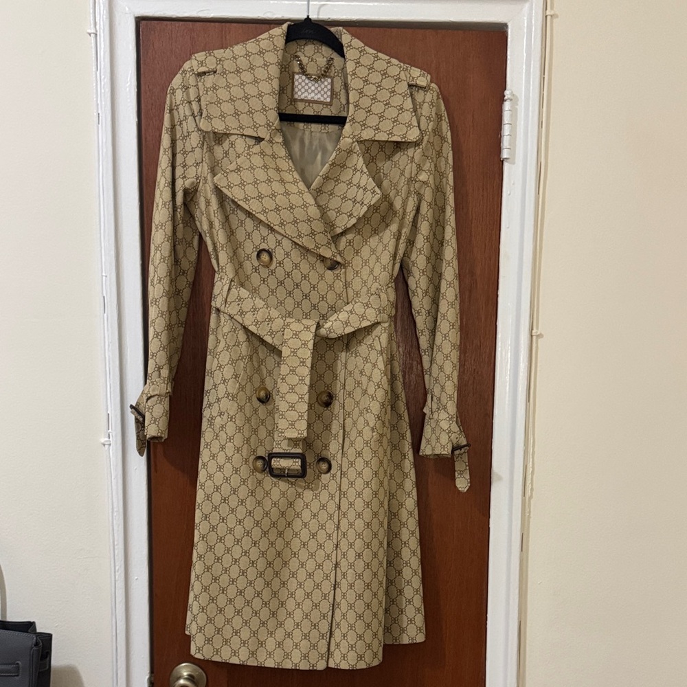 Balenciaga Beige Geometric Trench Coat